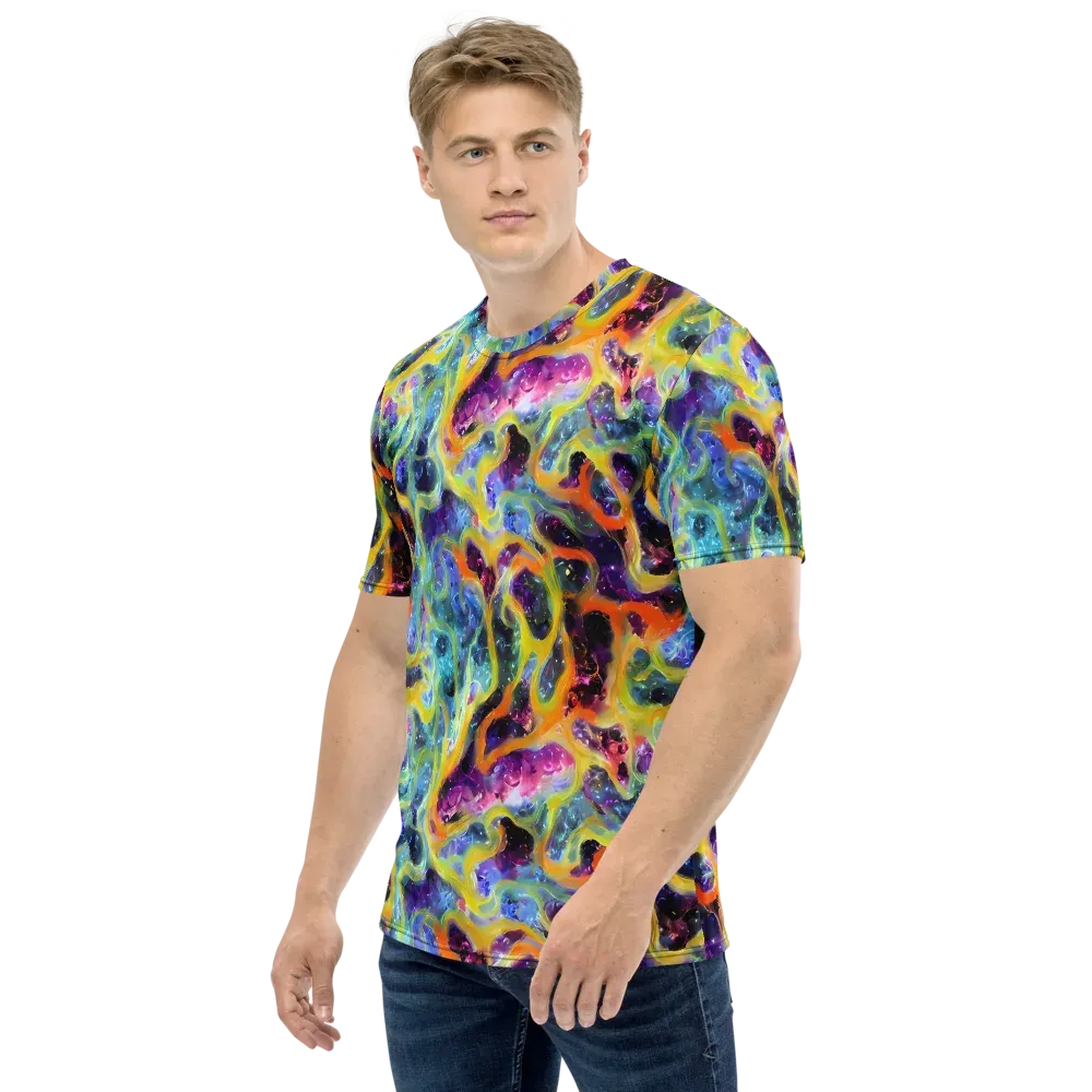 Electric Rivulet on Men's Crew Neck T-Shirt — Left