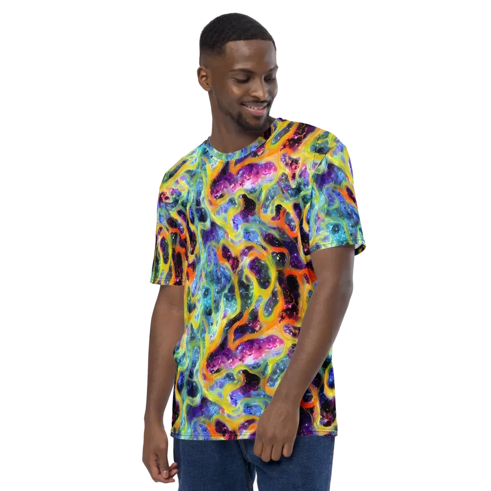 Electric Rivulet on Men's Crew Neck T-Shirt — Left