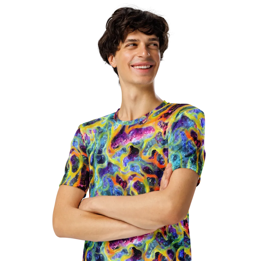 Electric Rivulet on Men's Crew Neck T-Shirt — Left Front