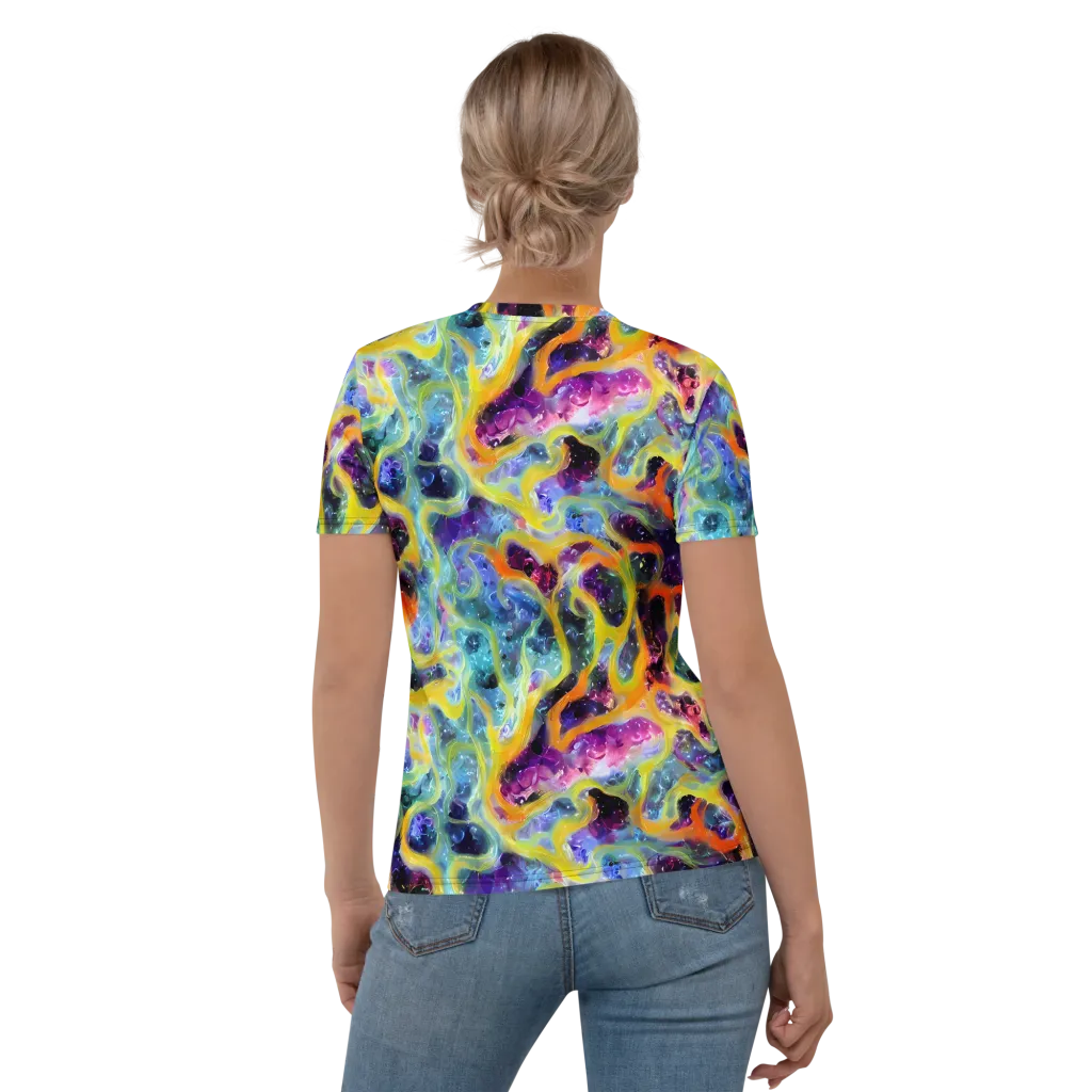 Electric Rivulet on Women's Crew Neck T-Shirt — Back