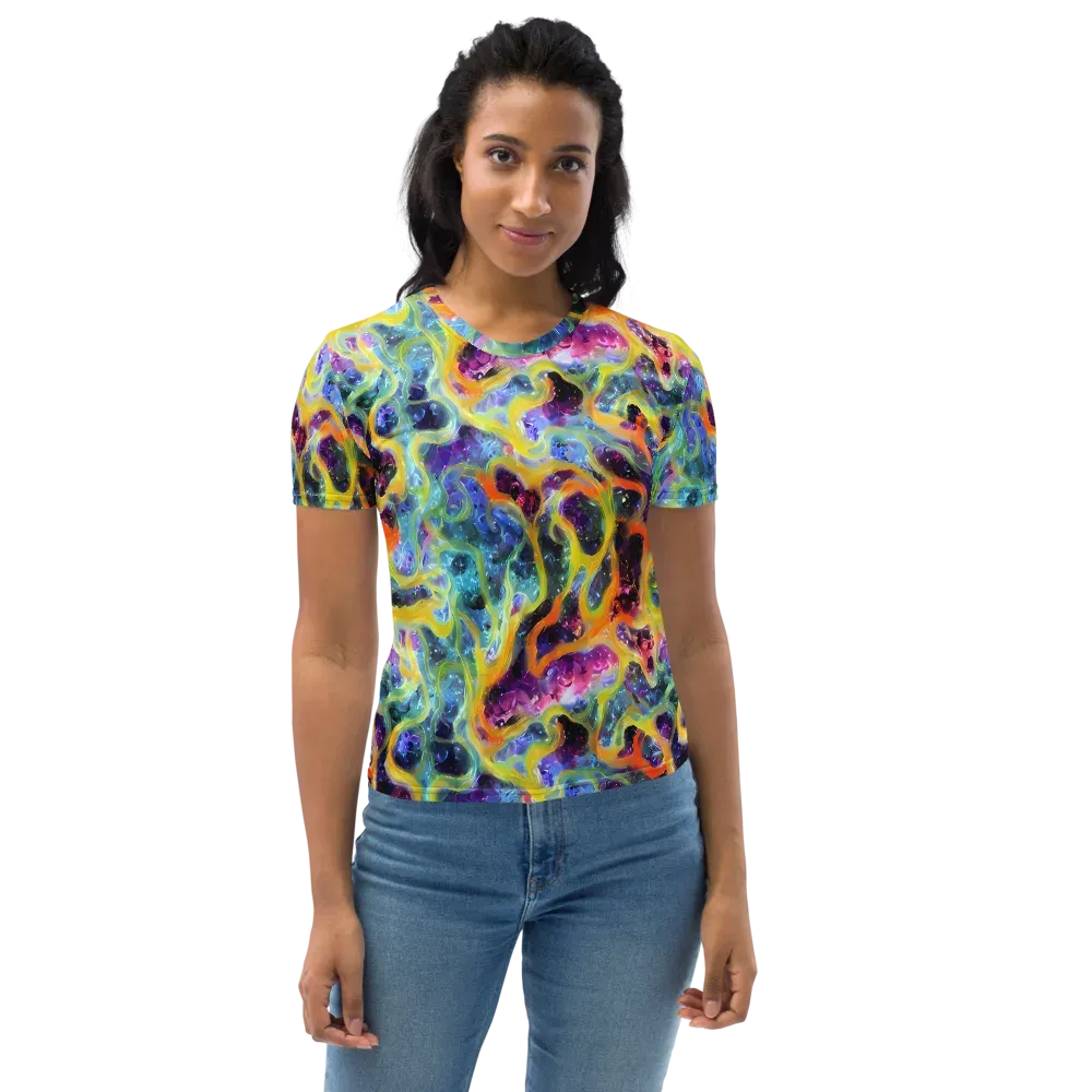 Electric Rivulet on Women's Crew Neck T-Shirt — Front