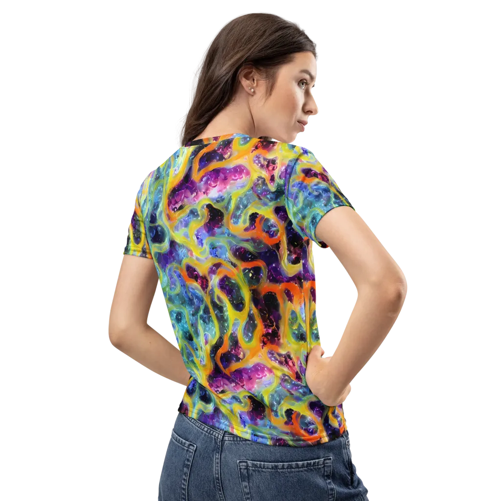 Electric Rivulet on Women's Crew Neck T-Shirt — Back