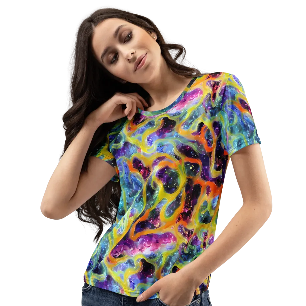 Electric Rivulet on Women's Crew Neck T-Shirt — Left Front