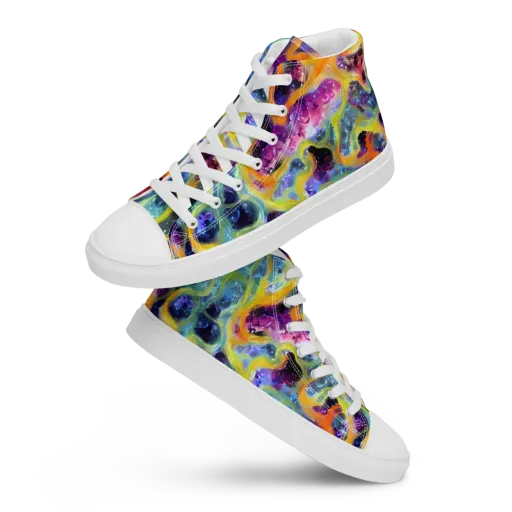 Electric Rivulet on a Women's High Top Canvas Shoes