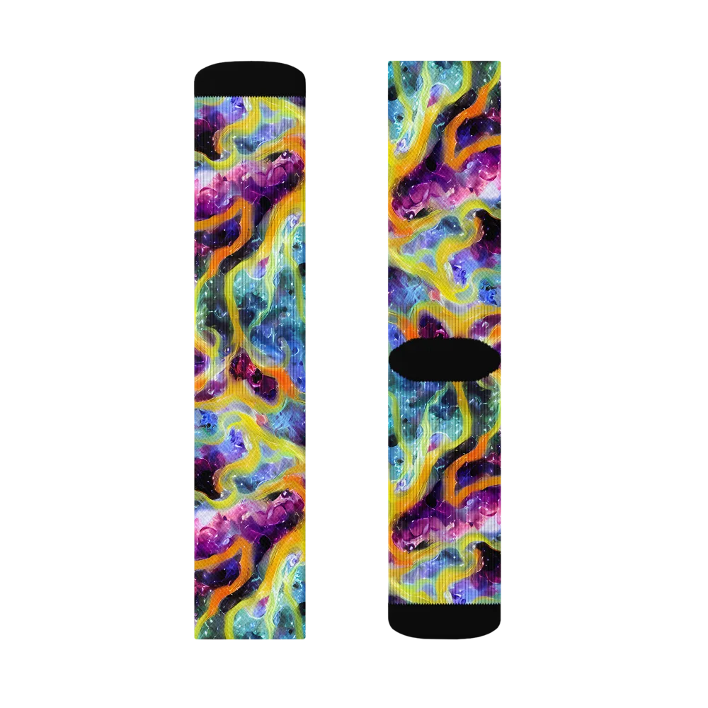 Electric Rivulet on Socks — Left Sock