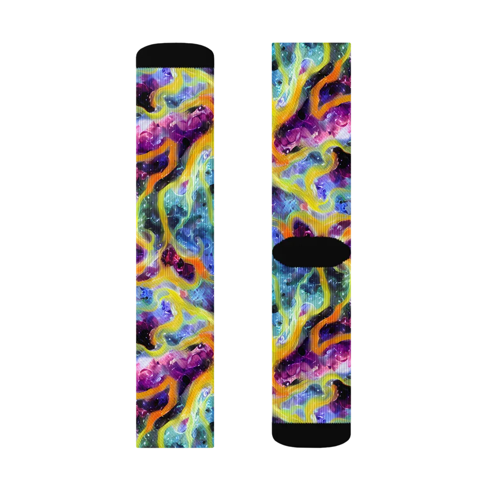 Electric Rivulet on Socks — Right Sock