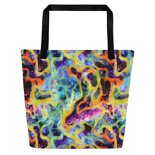 Electric Rivulet on a Large Tote Bag W/ Pocket