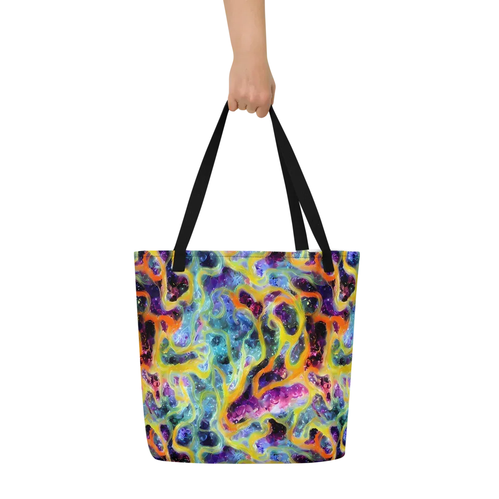 Electric Rivulet on Large Tote Bag W/ Pocket — Front