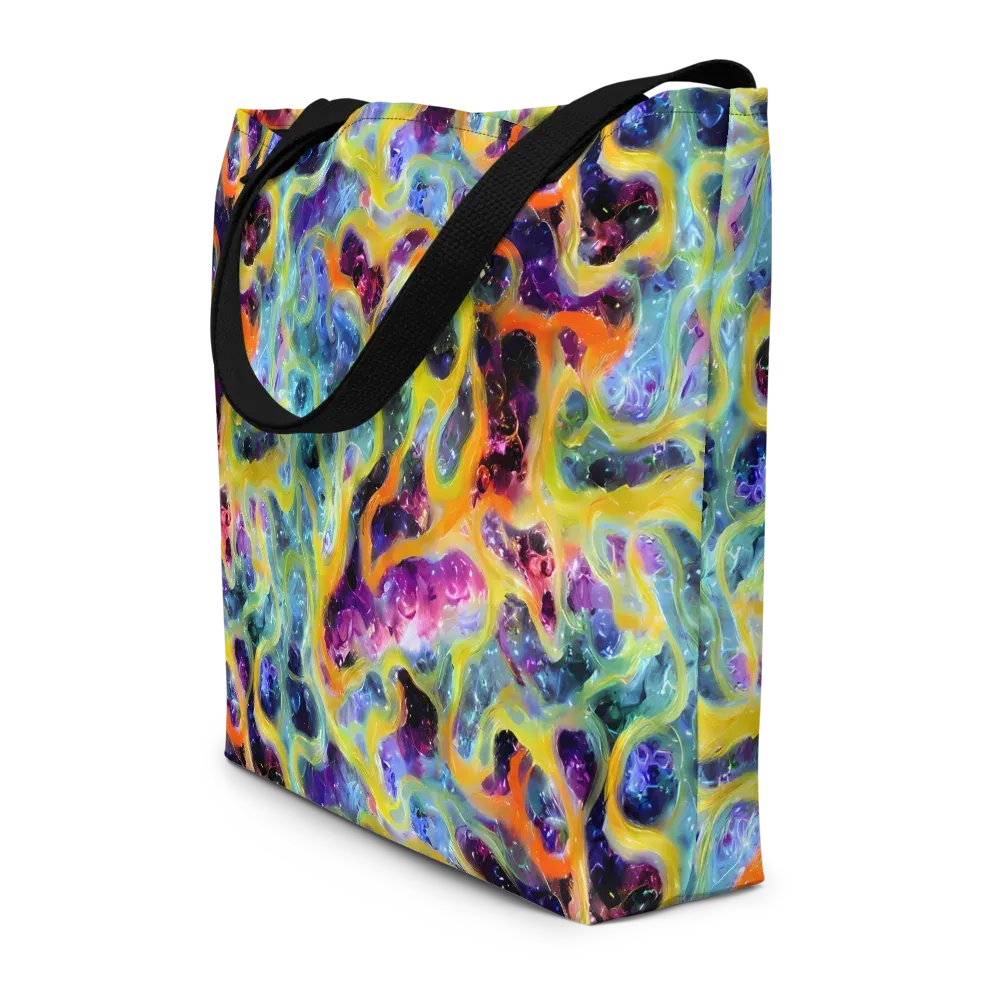 Electric Rivulet on Large Tote Bag W/ Pocket — Front