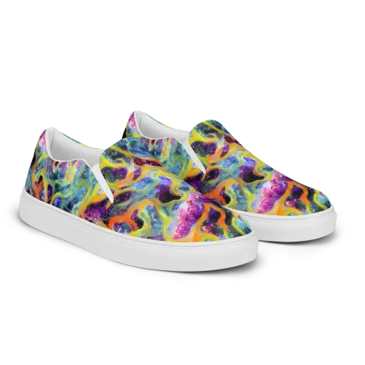 Electric Rivulet on a Women's Slip-On Canvas Shoes