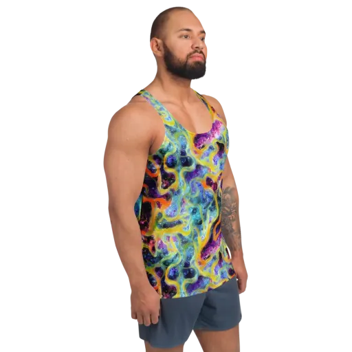 Electric Rivulet on a Men's Tank Top