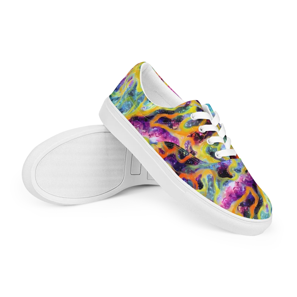 Electric Rivulet on Men's Lace-Up Canvas Shoes — Right Front