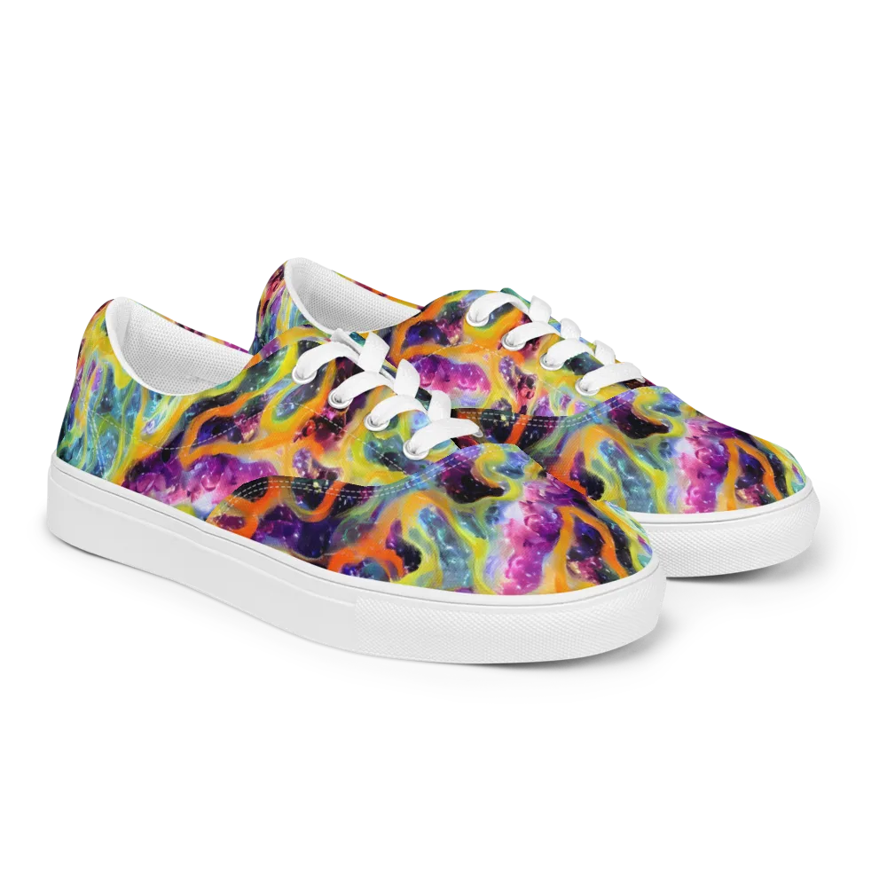 Electric Rivulet on Men's Lace-Up Canvas Shoes — Right Front