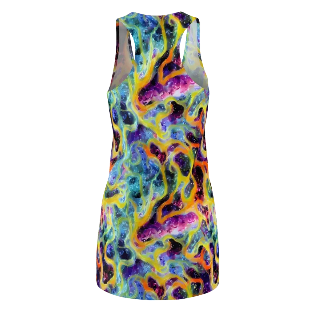 Electric Rivulet on Racerback Dress — Back