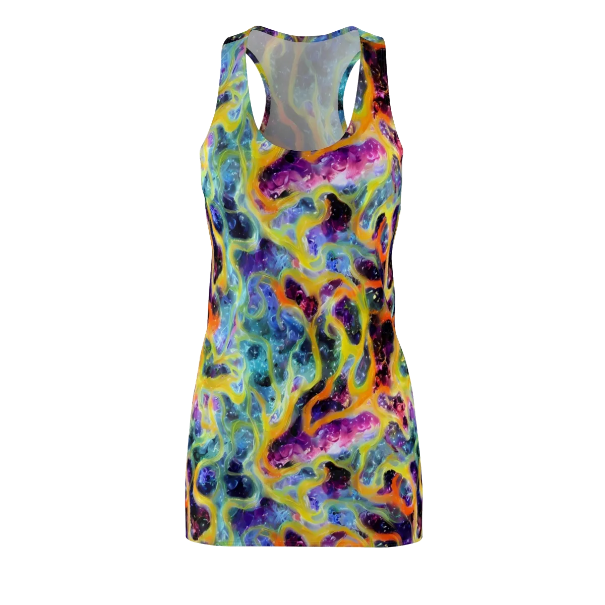 Electric Rivulet on Racerback Dress — Front