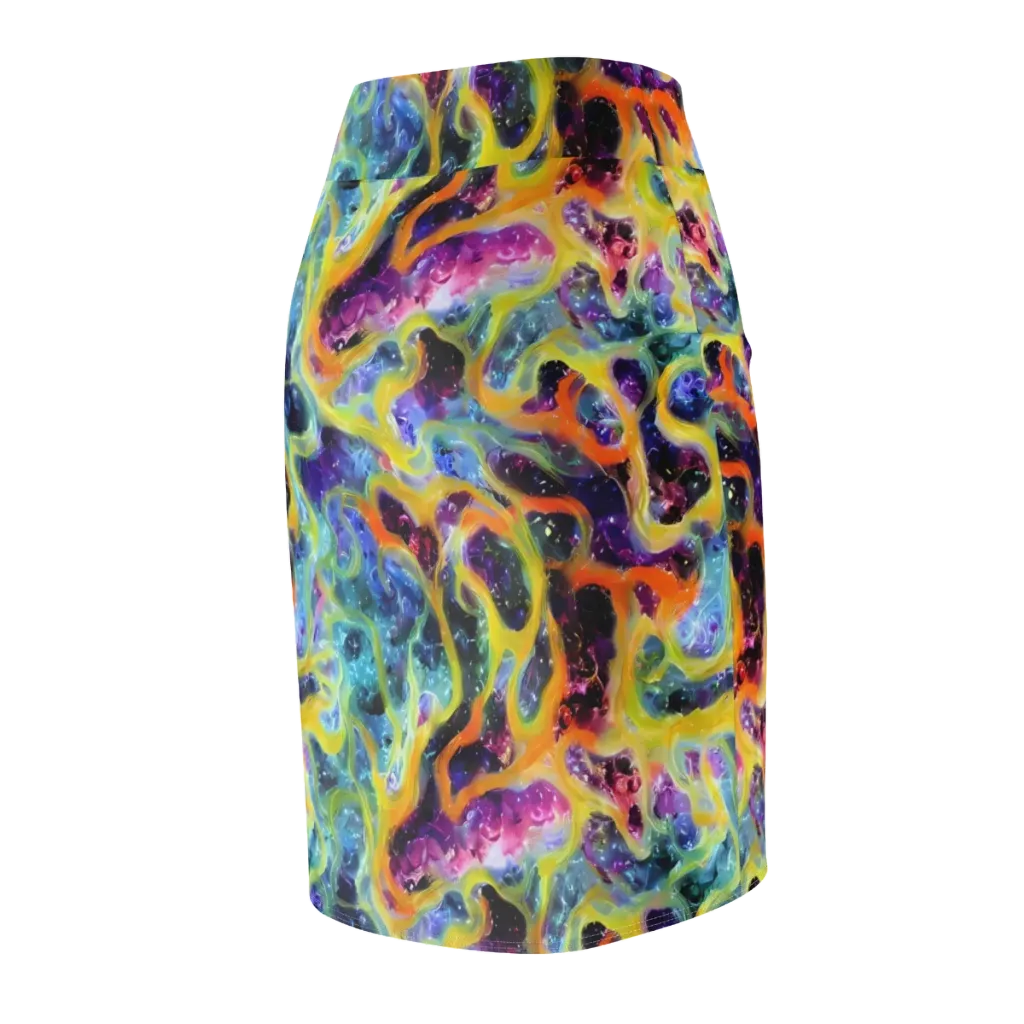 Electric Rivulet on Pencil Skirt — Back Side