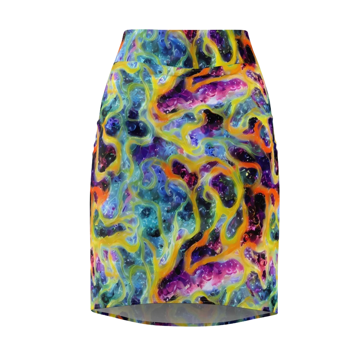 Electric Rivulet on Pencil Skirt — Front