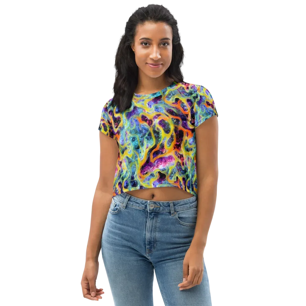 Electric Rivulet on Crop Tee — Front