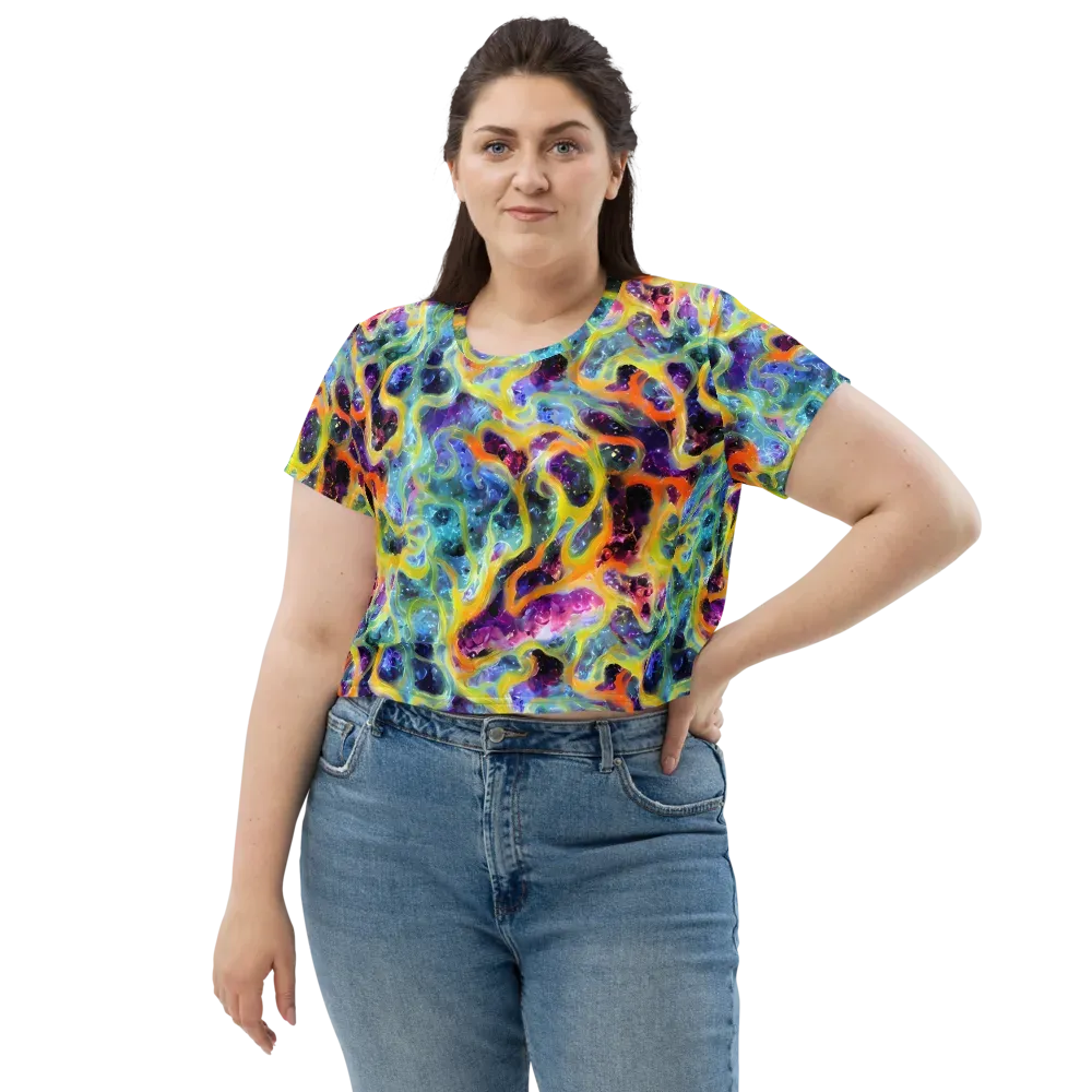 Electric Rivulet on Crop Tee — Front
