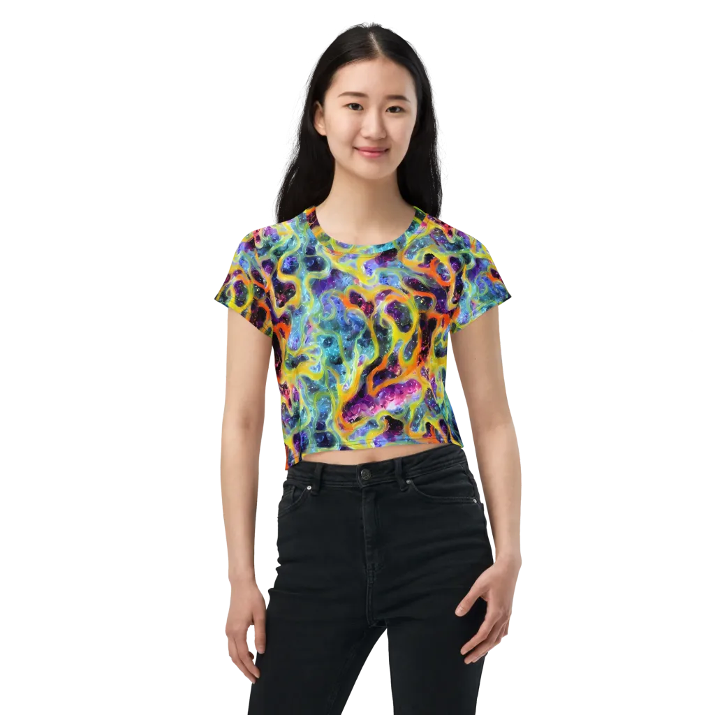 Electric Rivulet on Crop Tee — Front