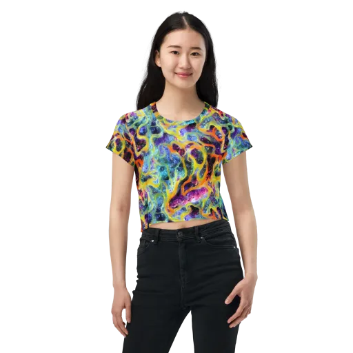 Electric Rivulet on a Crop Tee
