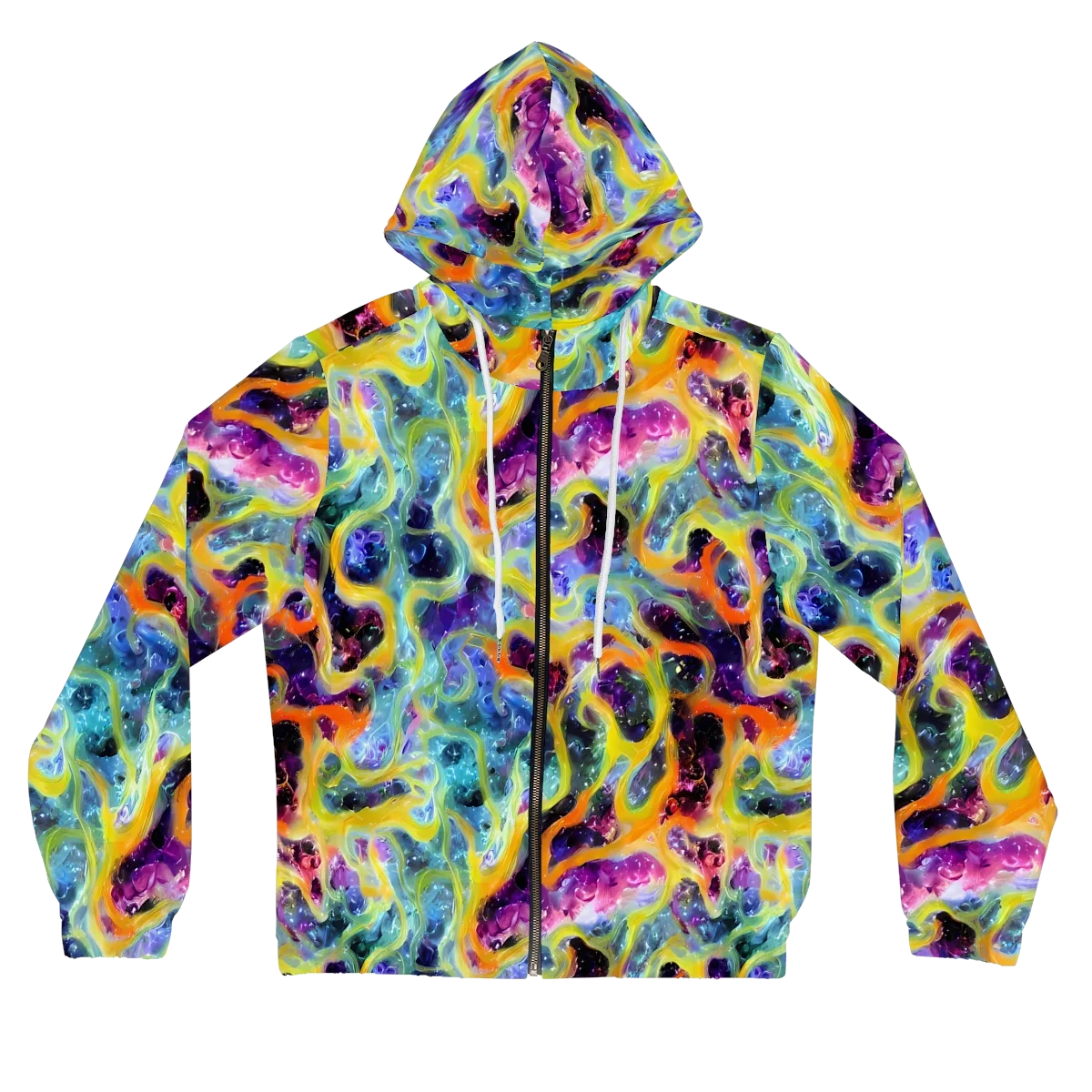 Electric Rivulet on Women's Full-Zip Hoodie — Front