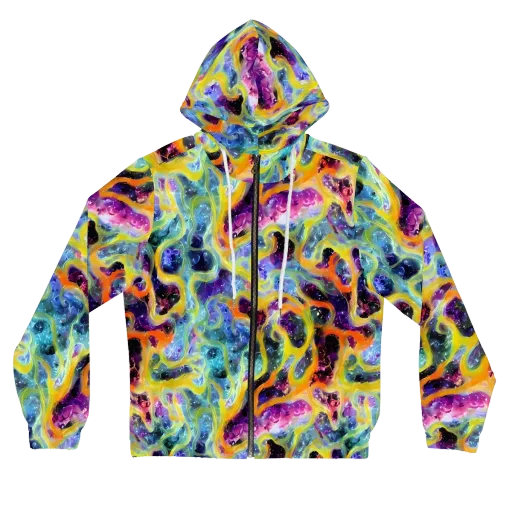 Electric Rivulet on a Women's Full-Zip Hoodie