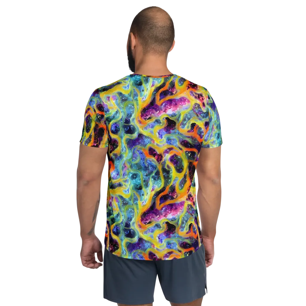 Electric Rivulet on Men's Athletic T-Shirt — Back