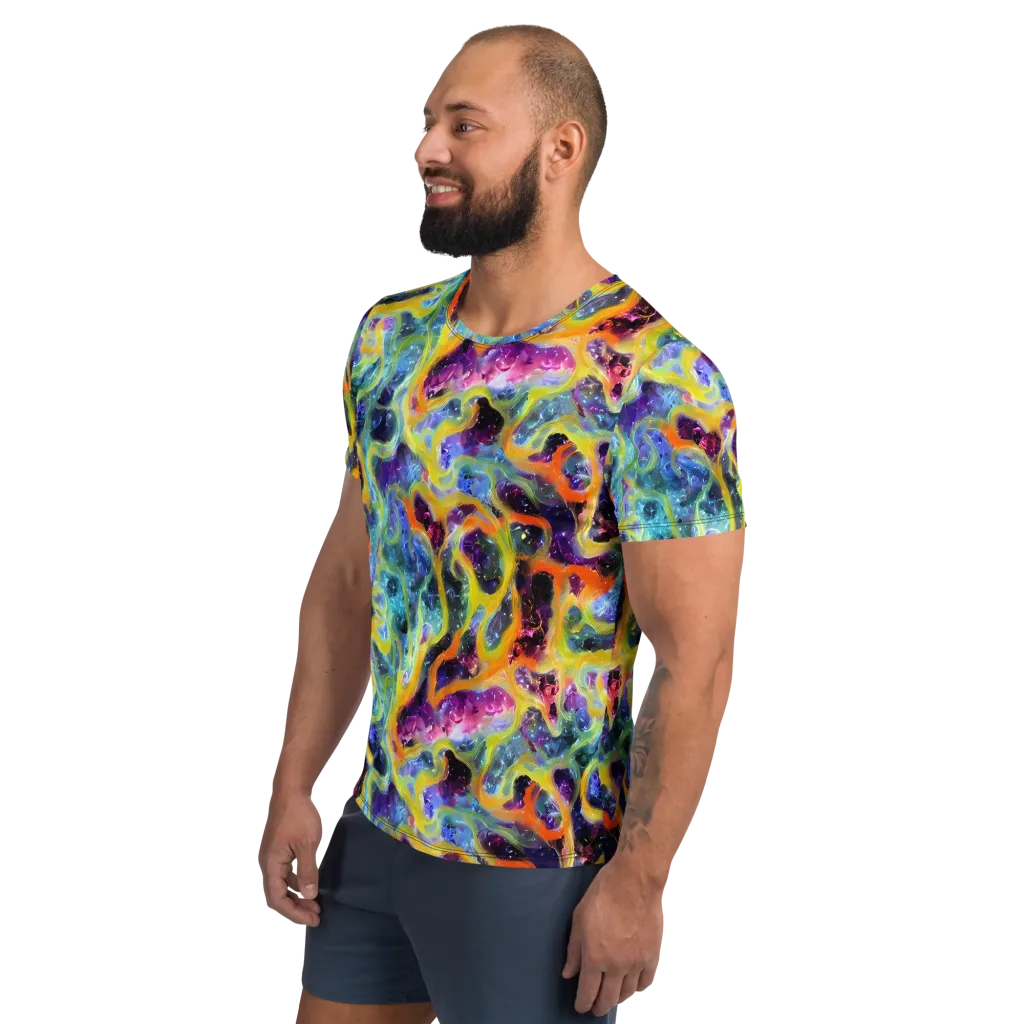 Electric Rivulet on Men's Athletic T-Shirt — Left