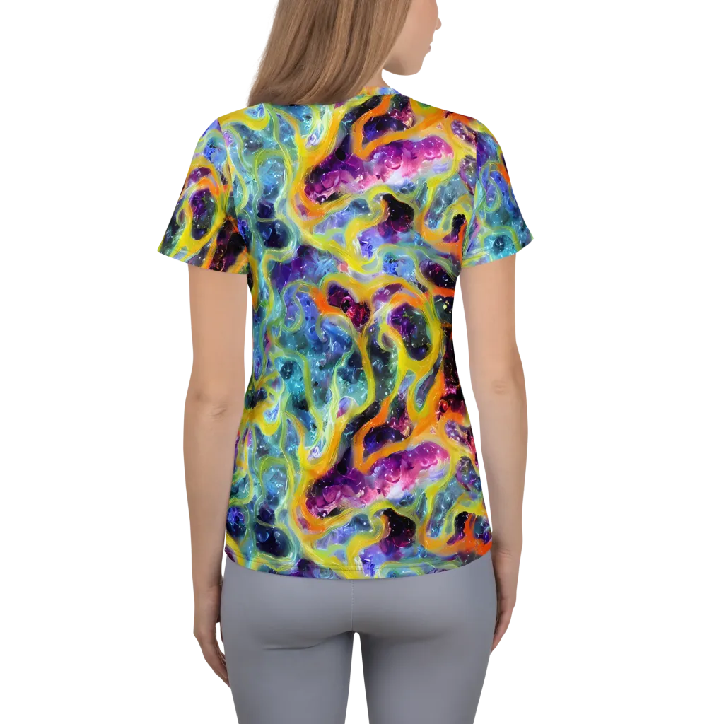 Electric Rivulet on Women's Athletic T-Shirt — Back