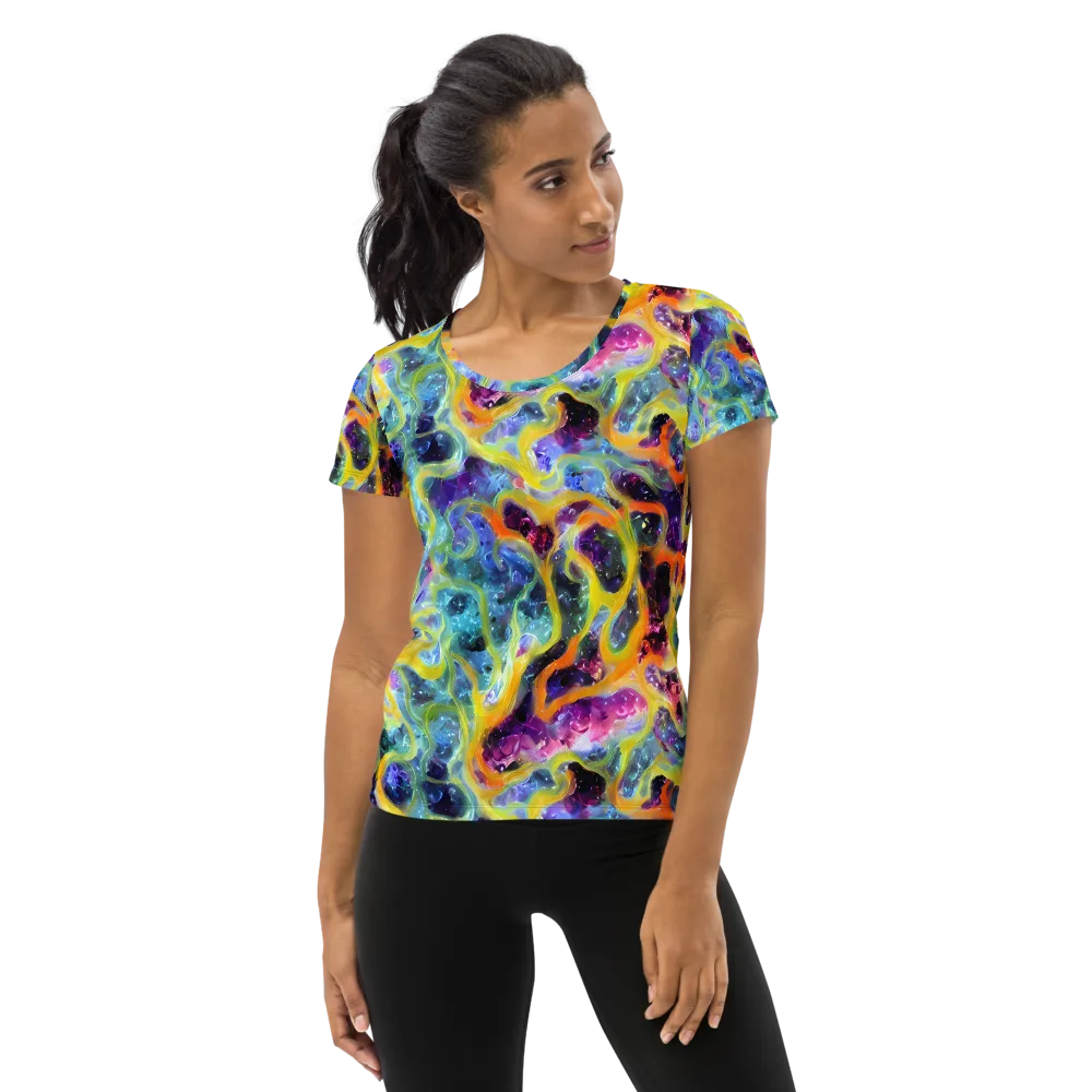 Electric Rivulet on Women's Athletic T-Shirt — Front