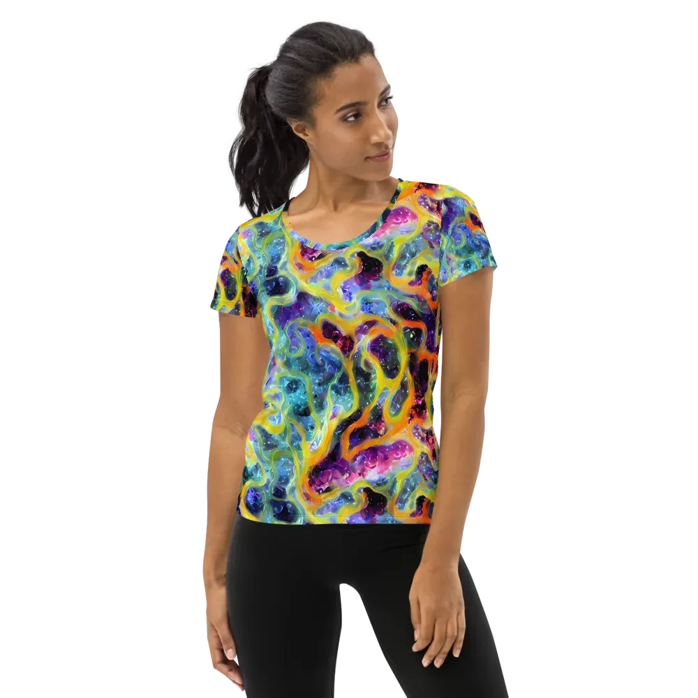 Electric Rivulet on Women's Athletic T-Shirt — Front