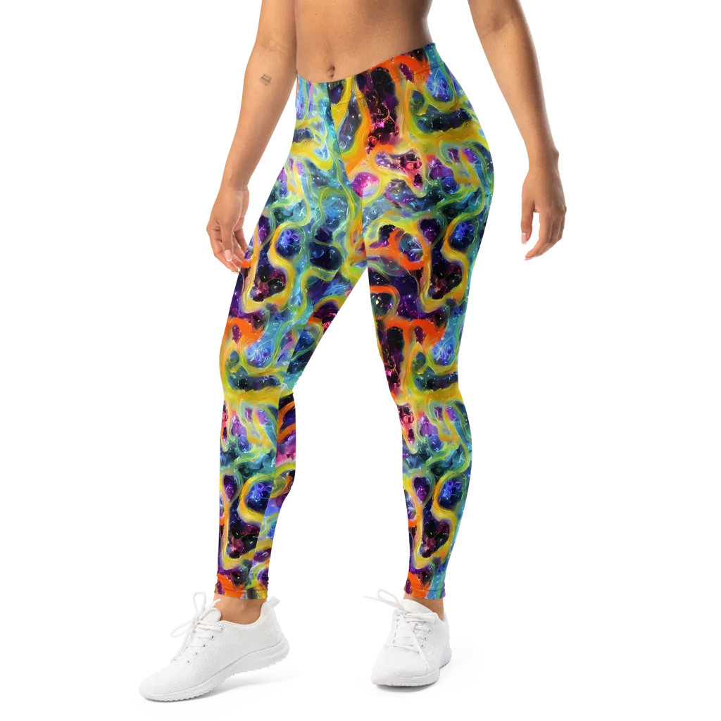 Electric Rivulet on Leggings — Left Front