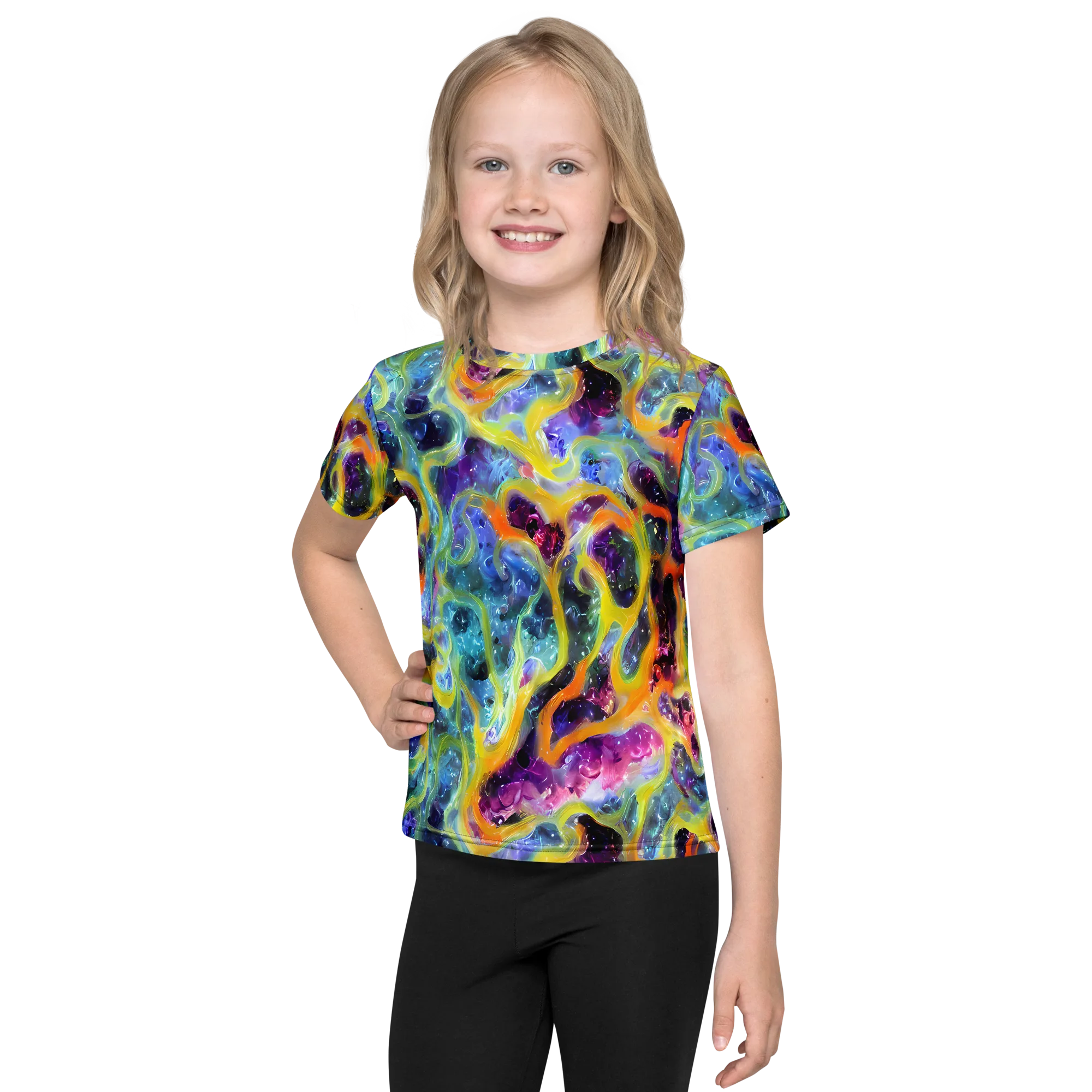 Electric Rivulet on Kids Crew Neck T-Shirt — Front
