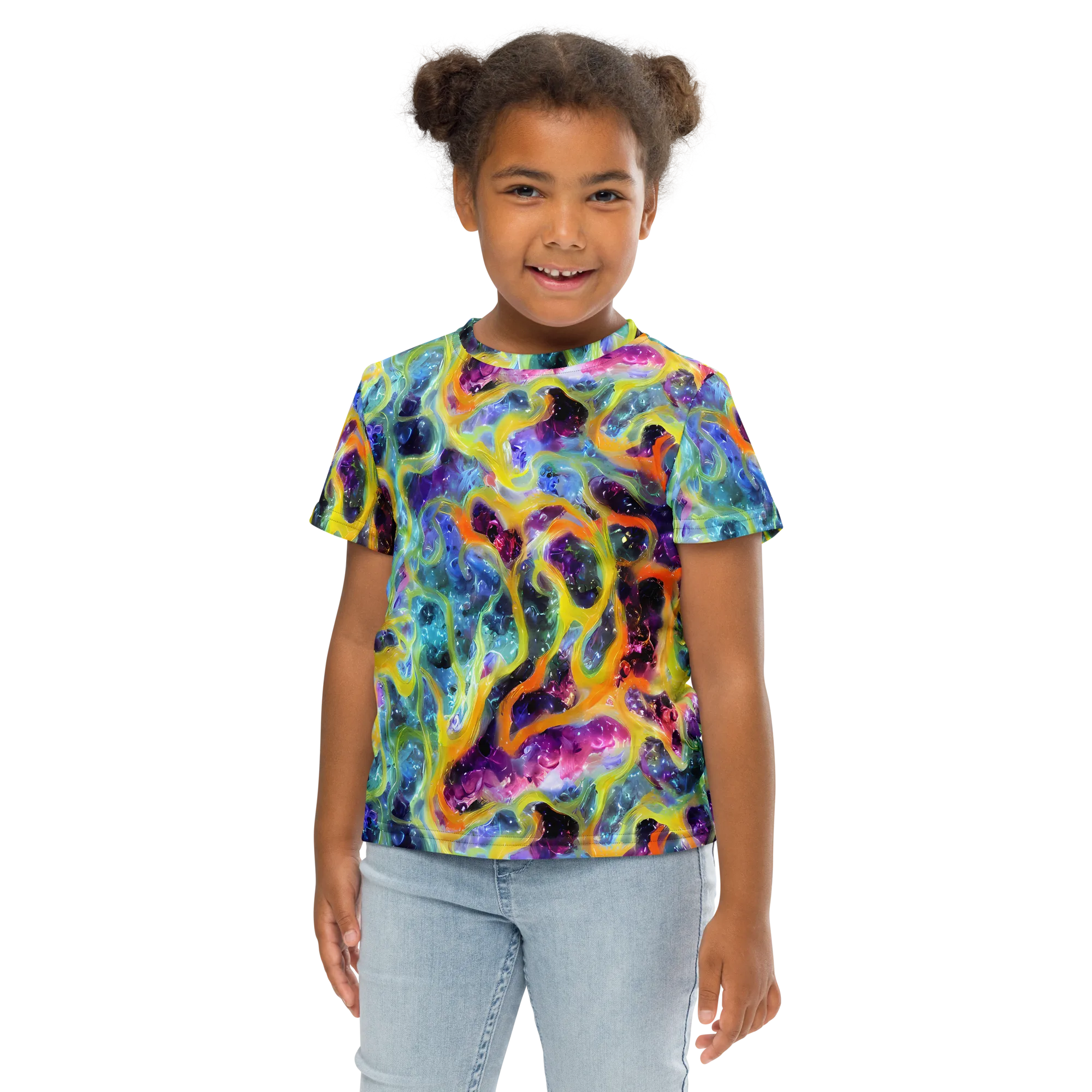 Electric Rivulet on Kids Crew Neck T-Shirt — Front