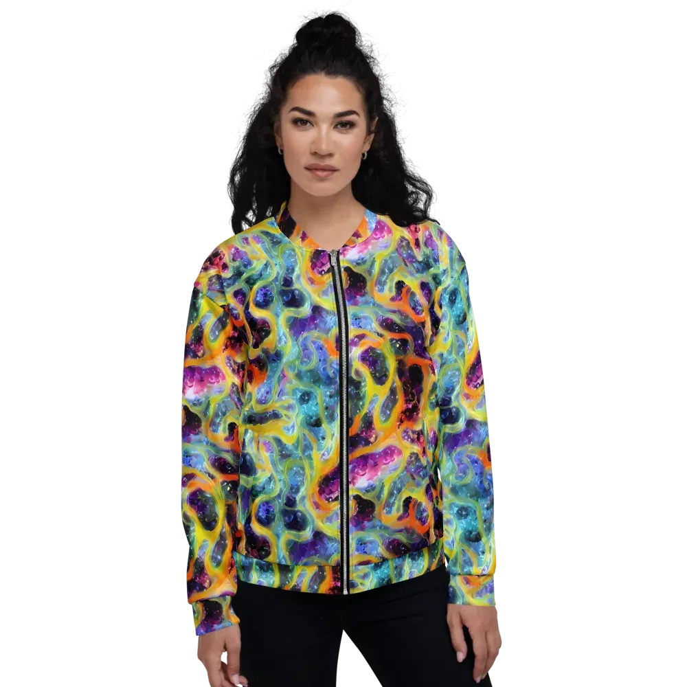Electric Rivulet on Bomber Jacket — Front