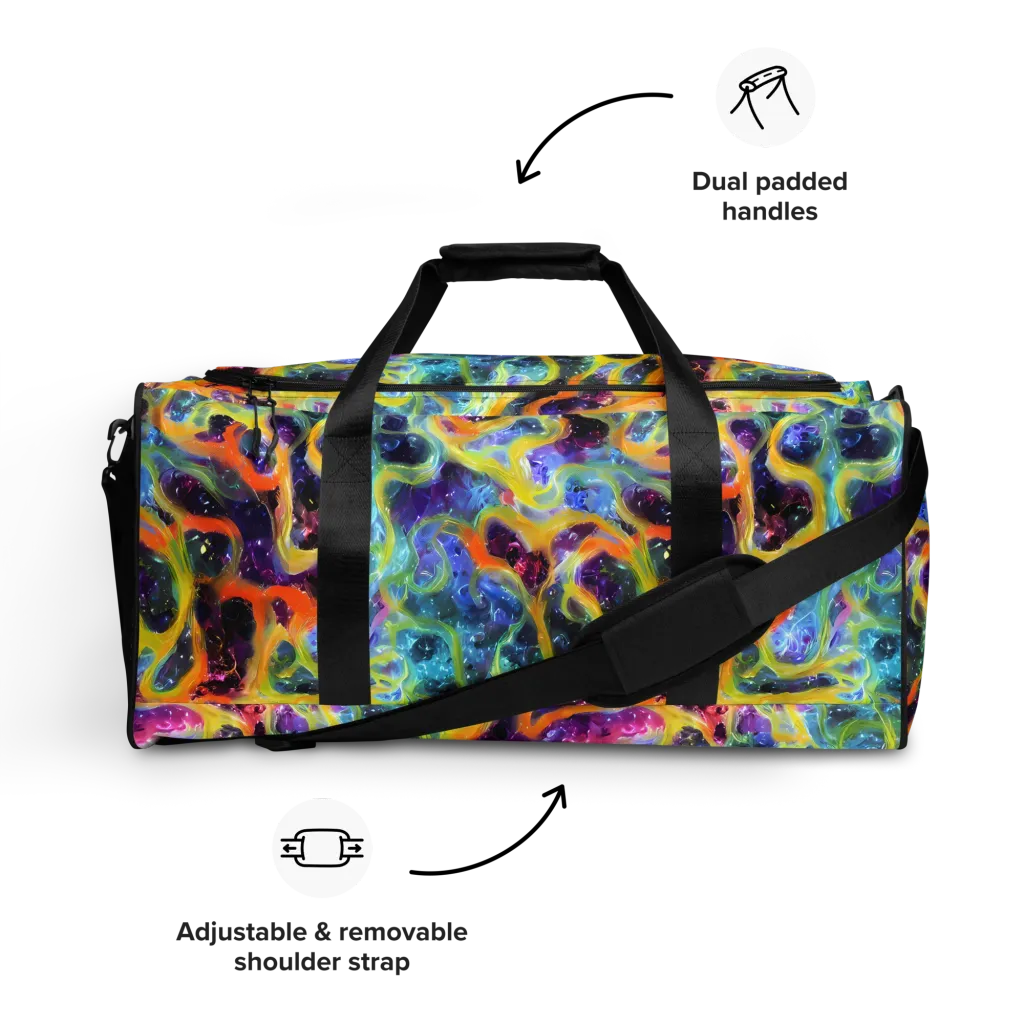 Electric Rivulet on Duffle Bag — Front