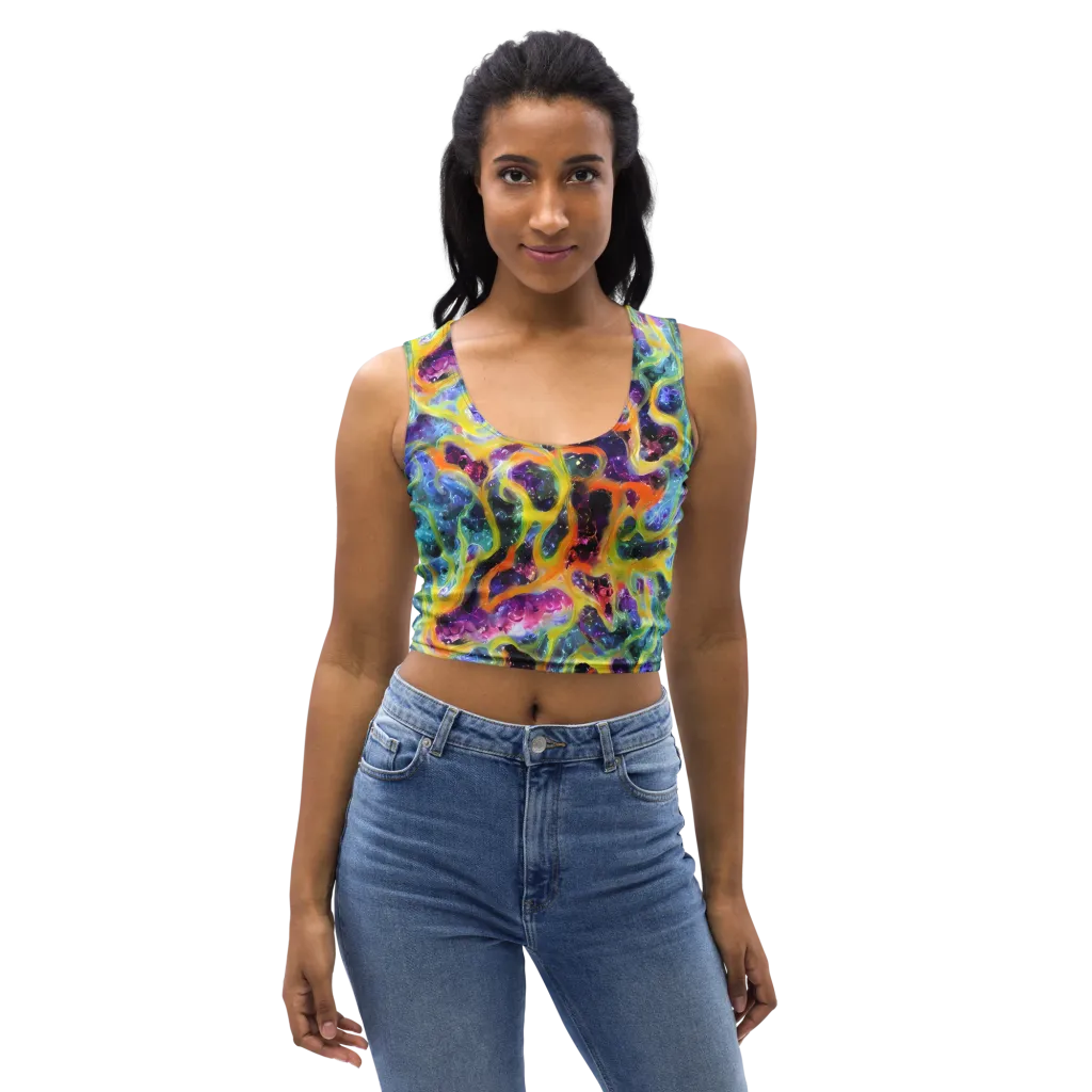 Electric Rivulet on Crop Top — Front