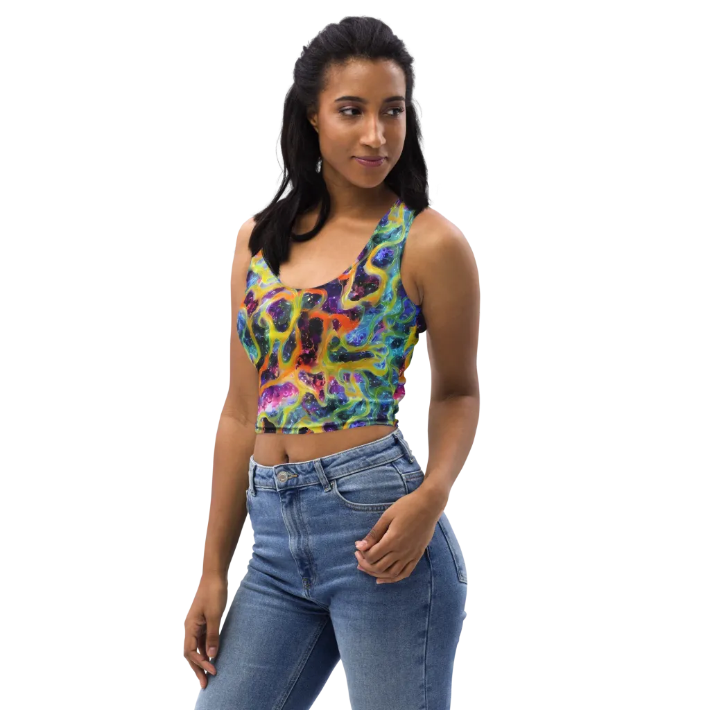 Electric Rivulet on Crop Top — Left Front