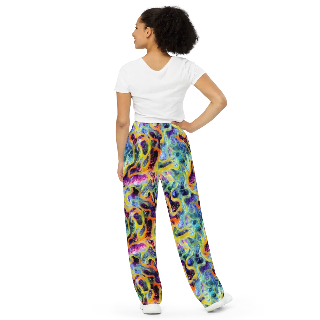 Electric Rivulet on Wide-Leg Pants — Back