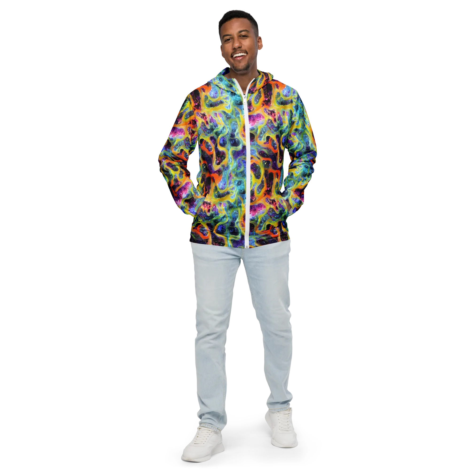 Electric Rivulet on Men's Windbreaker — Front