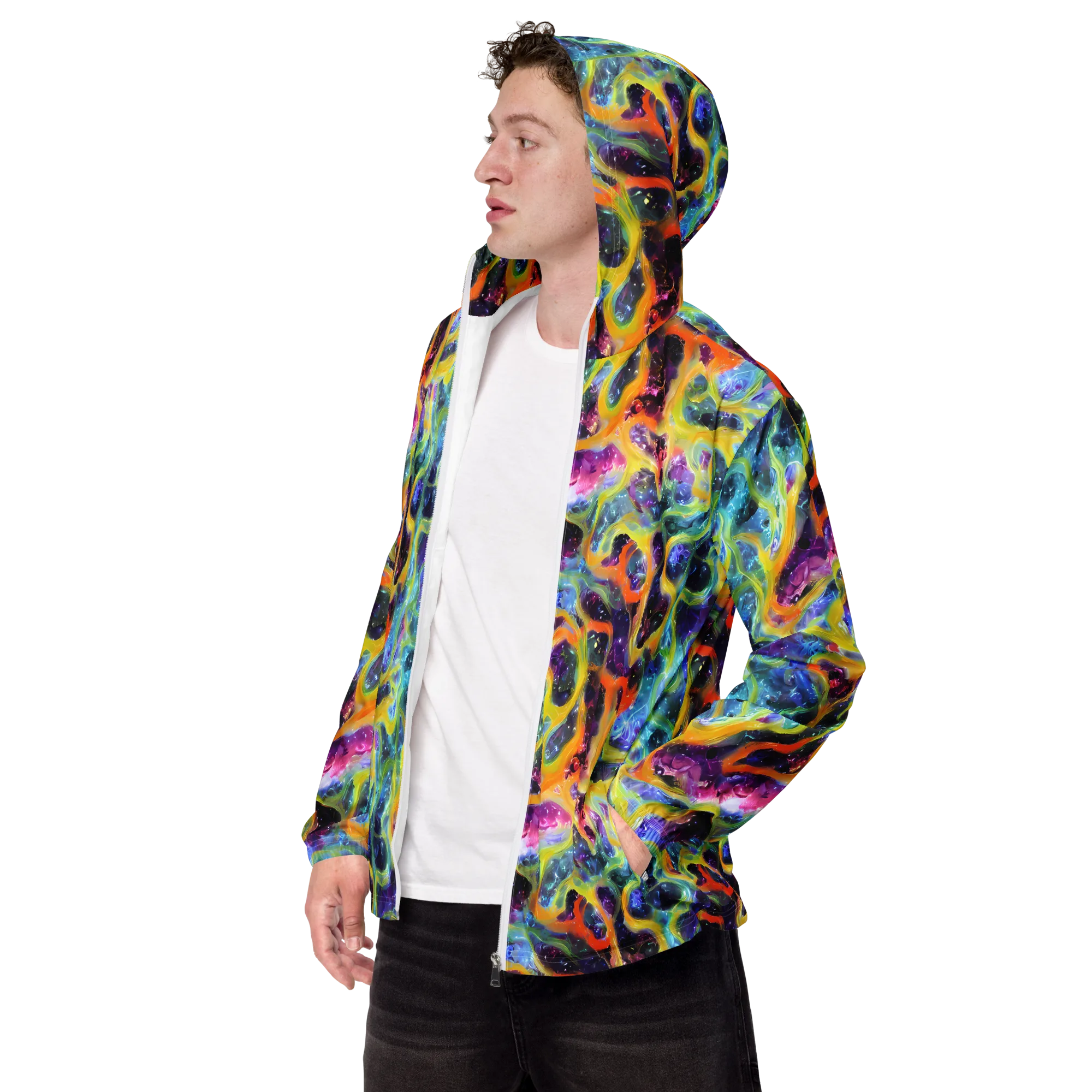 Electric Rivulet on Men's Windbreaker — Left Front