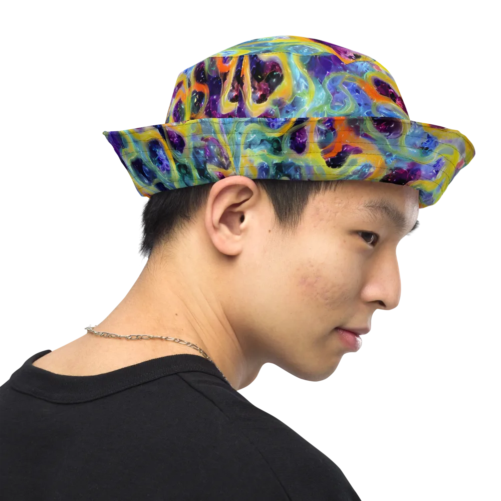 Electric Rivulet on Reversible Bucket Hat — Right Outside