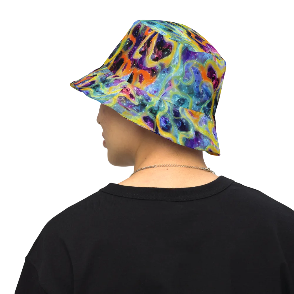 Electric Rivulet on Reversible Bucket Hat — Back Inside