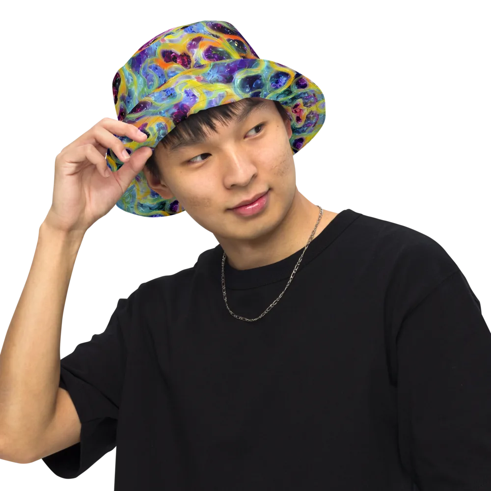 Electric Rivulet on Reversible Bucket Hat — Front Inside