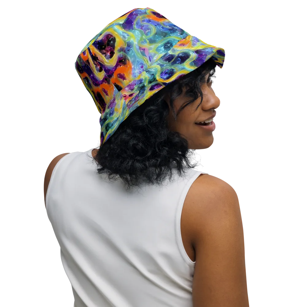 Electric Rivulet on Reversible Bucket Hat — Right Outside