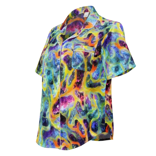 Electric Rivulet on a Women's Short Sleeve Pajama Top