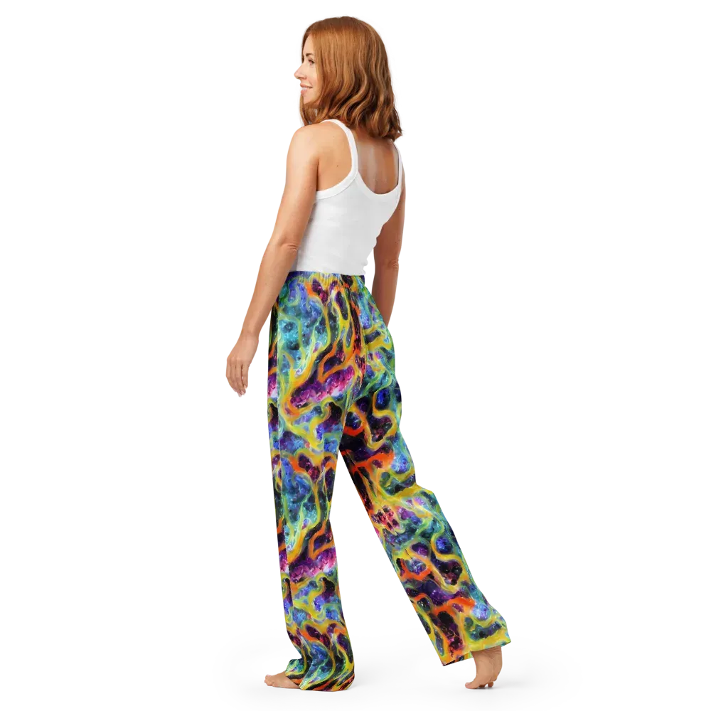 Electric Rivulet on Women's Pajama Pants — Back