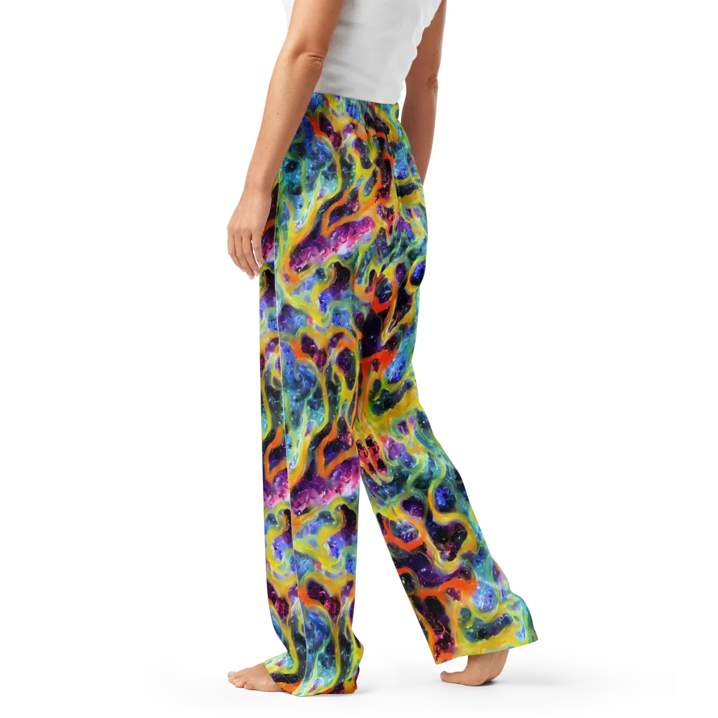 Electric Rivulet on Women's Pajama Pants — Left
