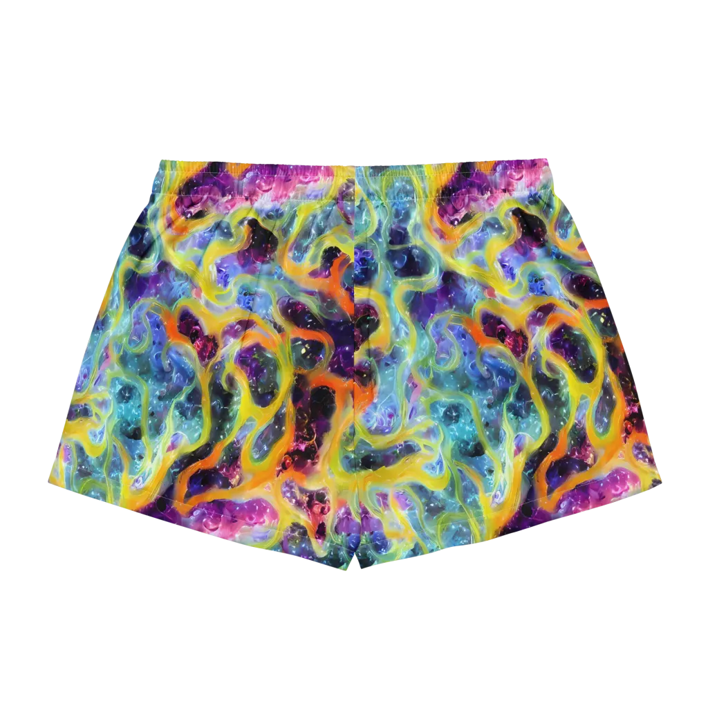 Electric Rivulet on Women's Pajama Shorts — Back